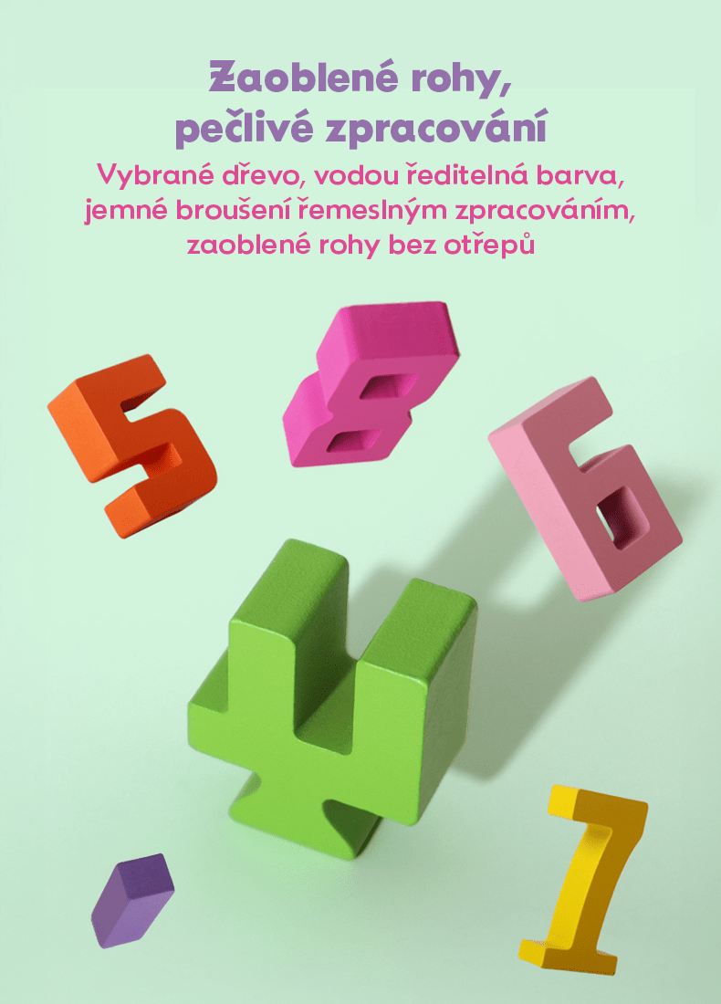 Dřevěné číselné bloky pro výuku matematiky a logiky - Hratko - Svět Hraček