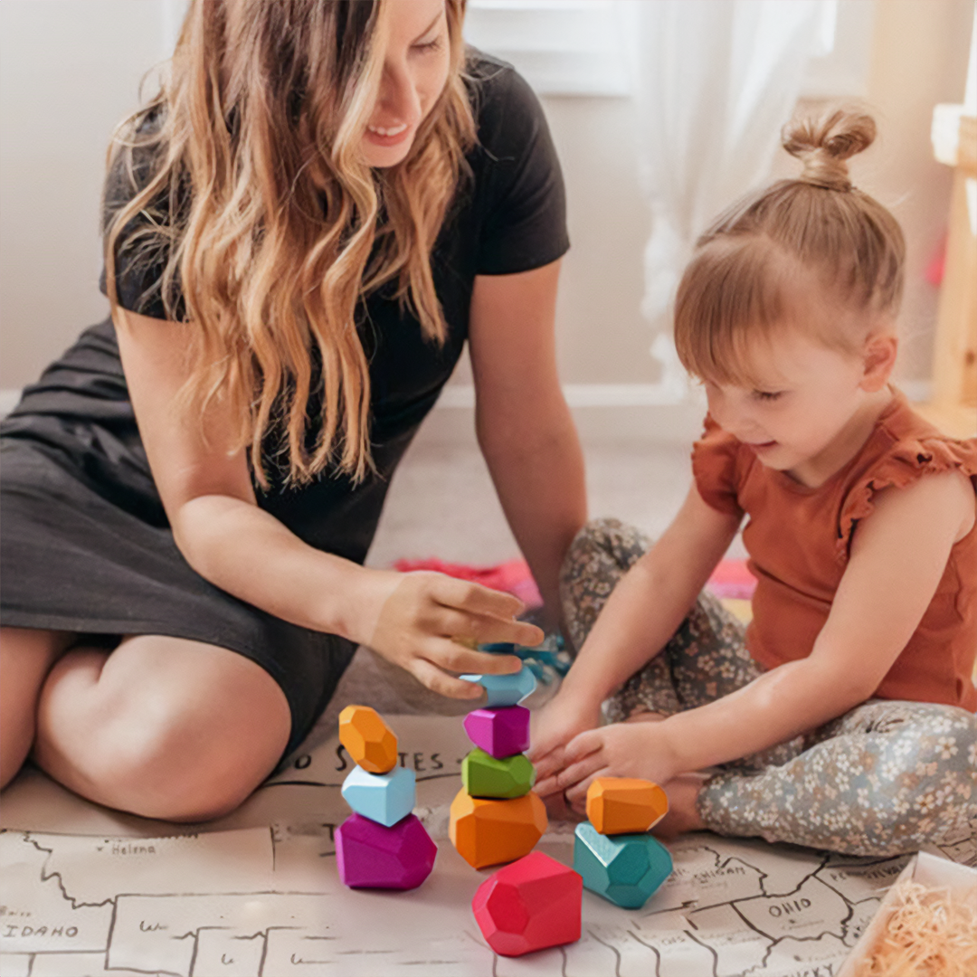 🪵Dřevěné Barevné Vyvažovací Bloky – Různé Délky, Puzzle Hra 36 dílné