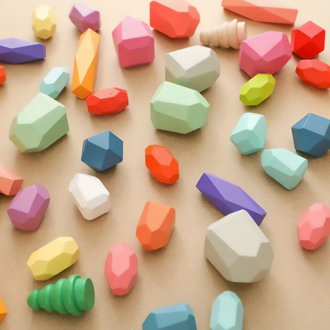 🪵Dřevěné Barevné Vyvažovací Bloky – Různé Délky, Puzzle Hra 36 dílné