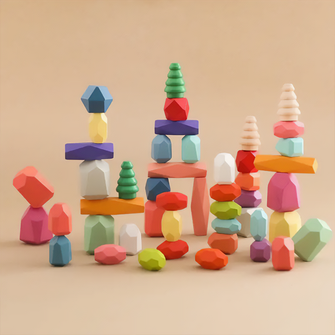 🪵Dřevěné Barevné Vyvažovací Bloky – Různé Délky, Puzzle Hra 36 dílné