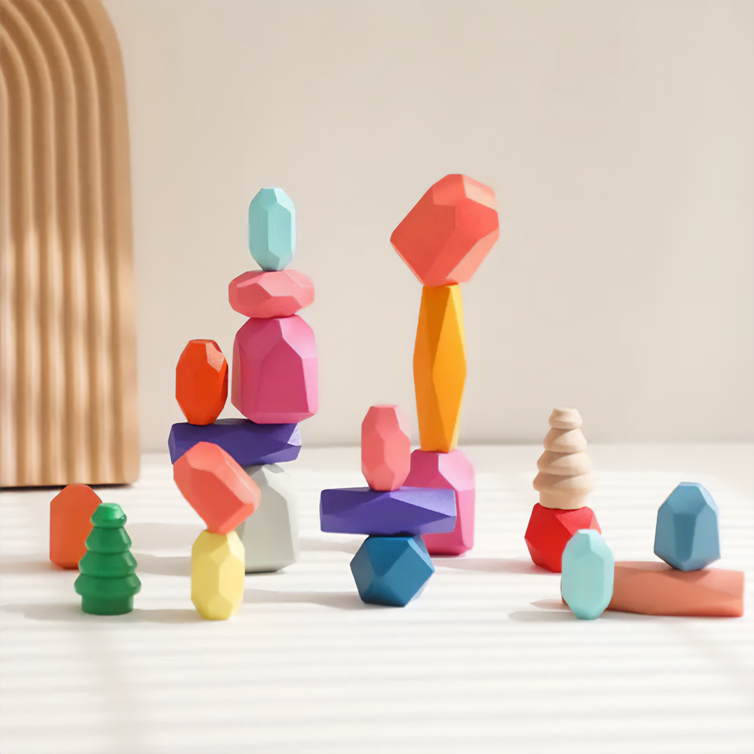 🪵Dřevěné Barevné Vyvažovací Bloky – Různé Délky, Puzzle Hra 36 dílné