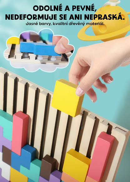 Barevné dřevěné kostky – trénink logiky a rovnováhy pro děti, odolné a pevné bloky z kvalitního dřeva. Ideální pro rozvoj kreativity a motoriky.