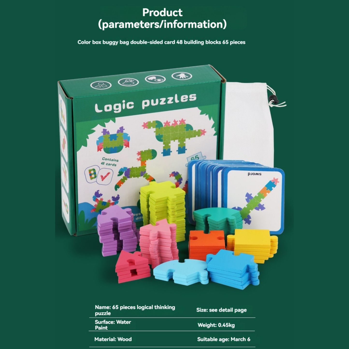 🧩 Drevené logické puzzle pre deti