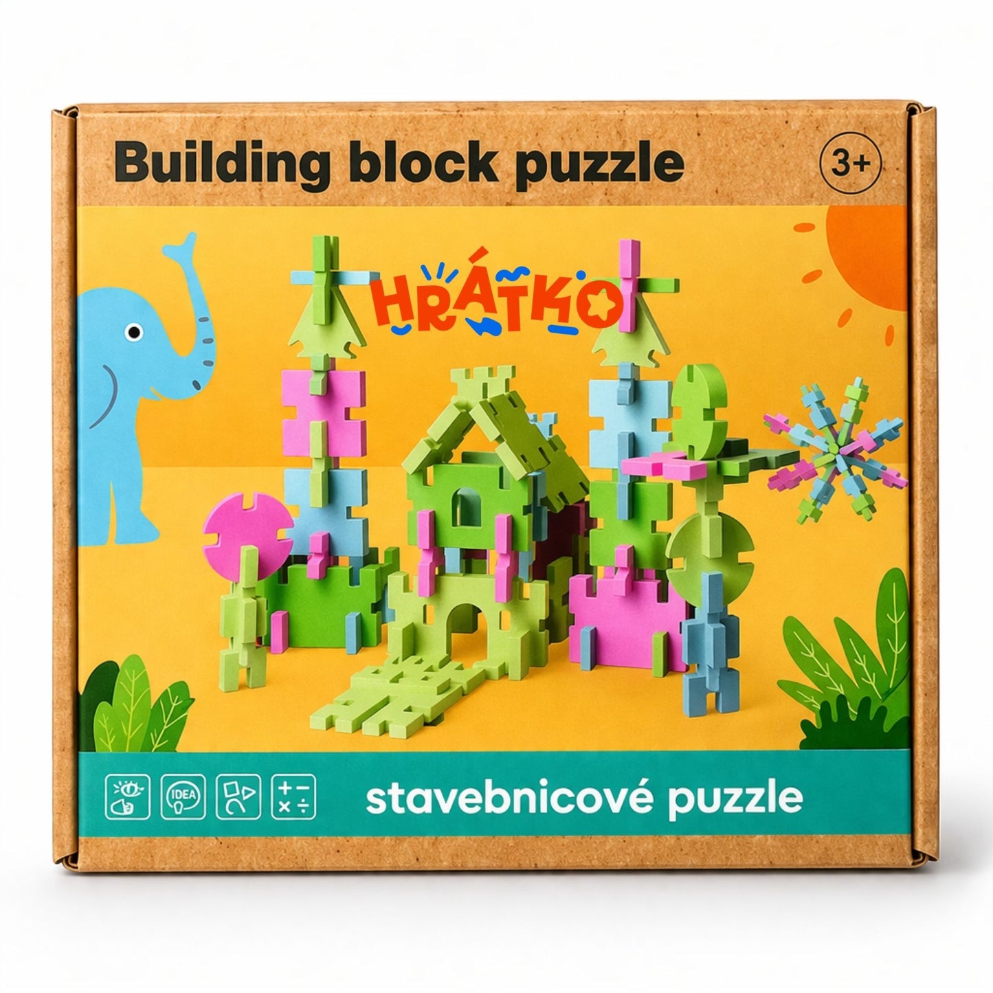 Montessori stavebnice pro rozvoj kreativity a prostorového myšlení 74 ks