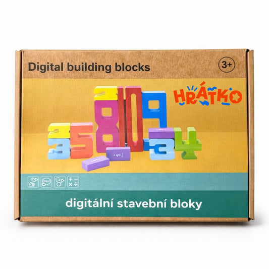 Dřevěné číselné bloky pro výuku matematiky a logiky