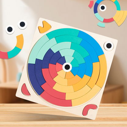 🌈 Drevené Farebné Bloky &amp; Puzzle Set – Kreativní Rainbow Stavebnice s 15 Kartami