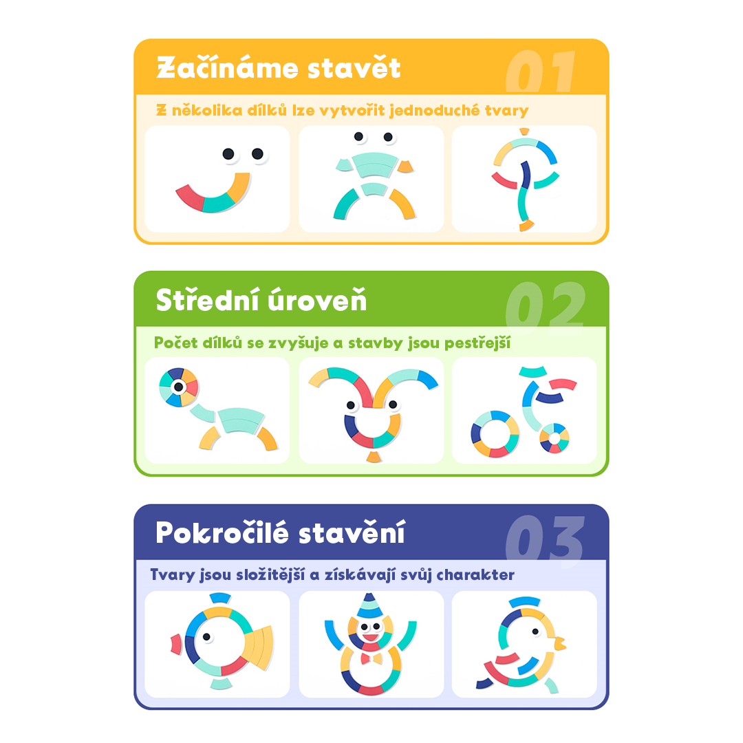 🌈 Drevené Farebné Bloky &amp; Puzzle Set – Kreativní Rainbow Stavebnice s 15 Kartami