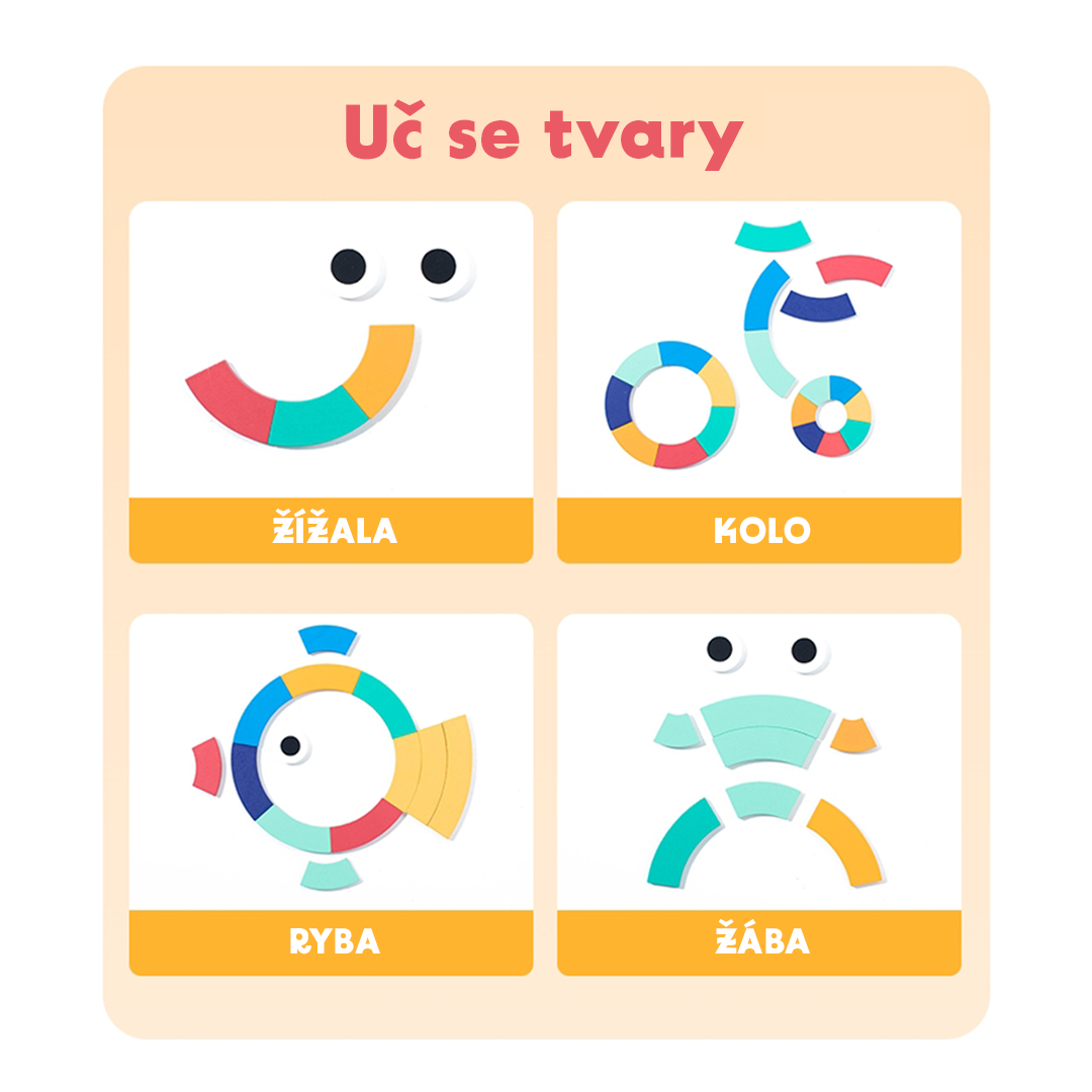 🌈 Drevené Farebné Bloky &amp; Puzzle Set – Kreativní Rainbow Stavebnice s 15 Kartami