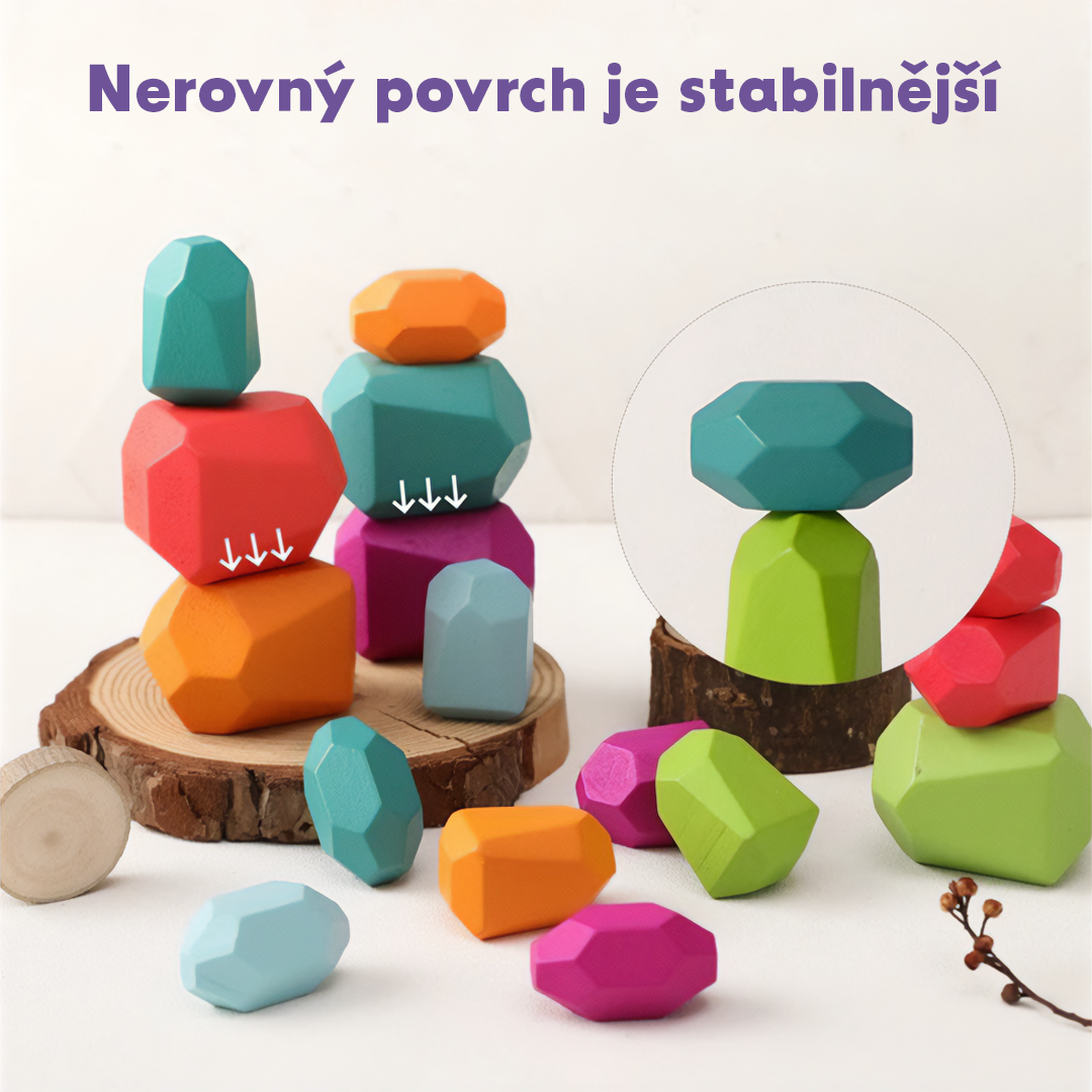 🪵Dřevěné Barevné Vyvažovací Bloky – Různé Délky, Puzzle Hra 36 dílné