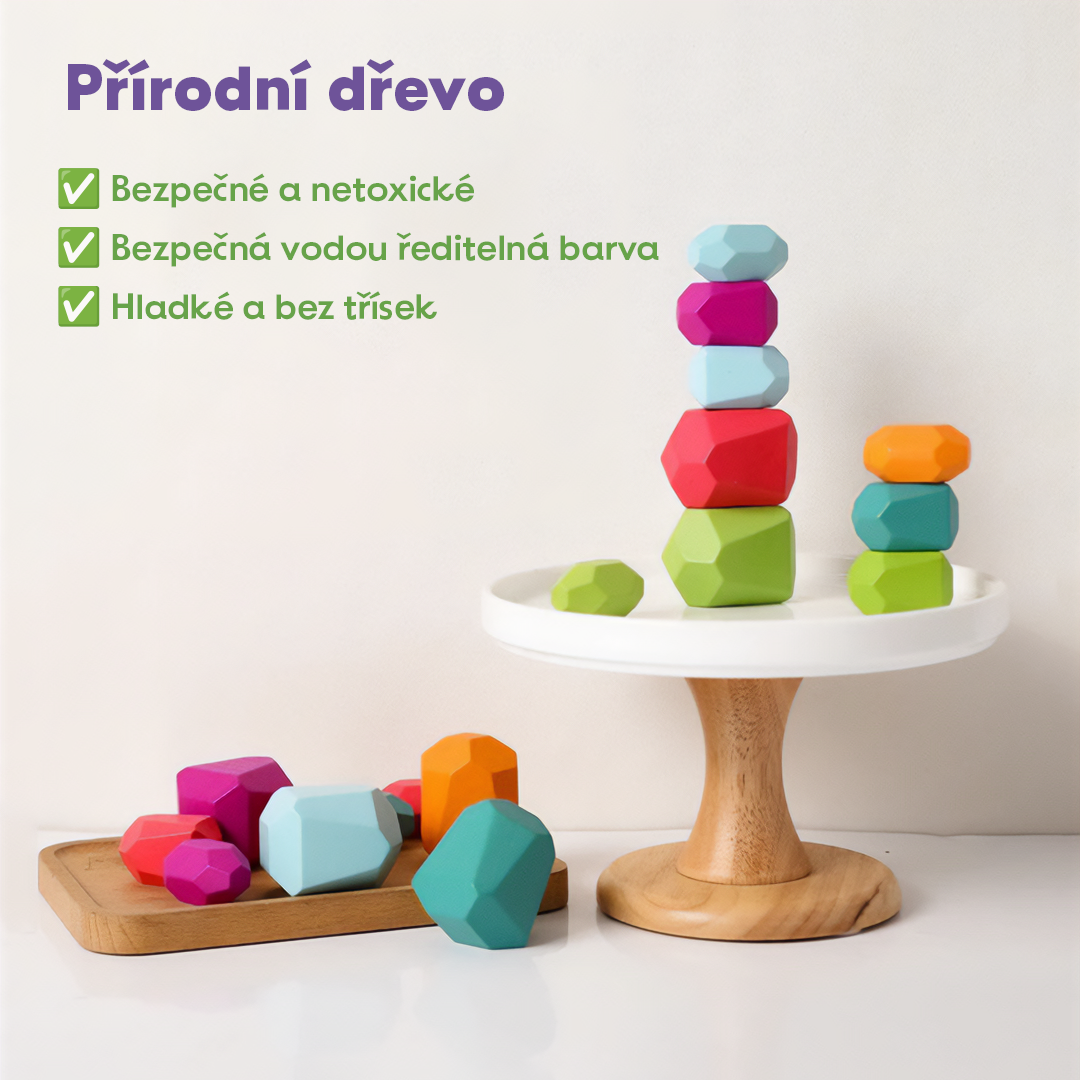 🪵Dřevěné Barevné Vyvažovací Bloky – Různé Délky, Puzzle Hra 36 dílné