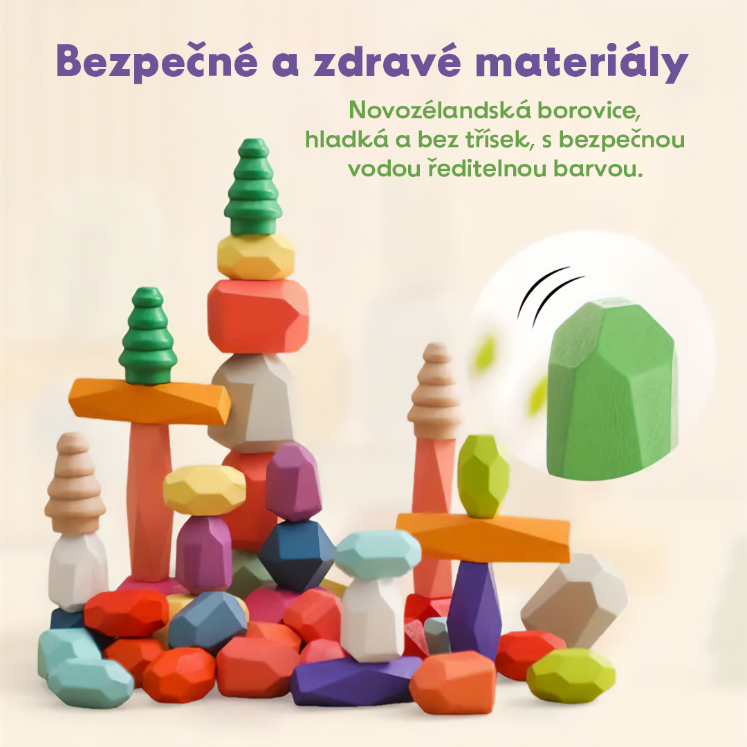 🪵Dřevěné Barevné Vyvažovací Bloky – Různé Délky, Puzzle Hra 36 dílné