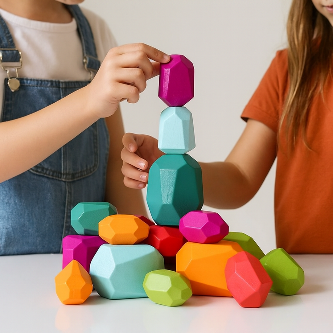 🪵Dřevěné Barevné Vyvažovací Bloky – Různé Délky, Puzzle Hra 36 dílné