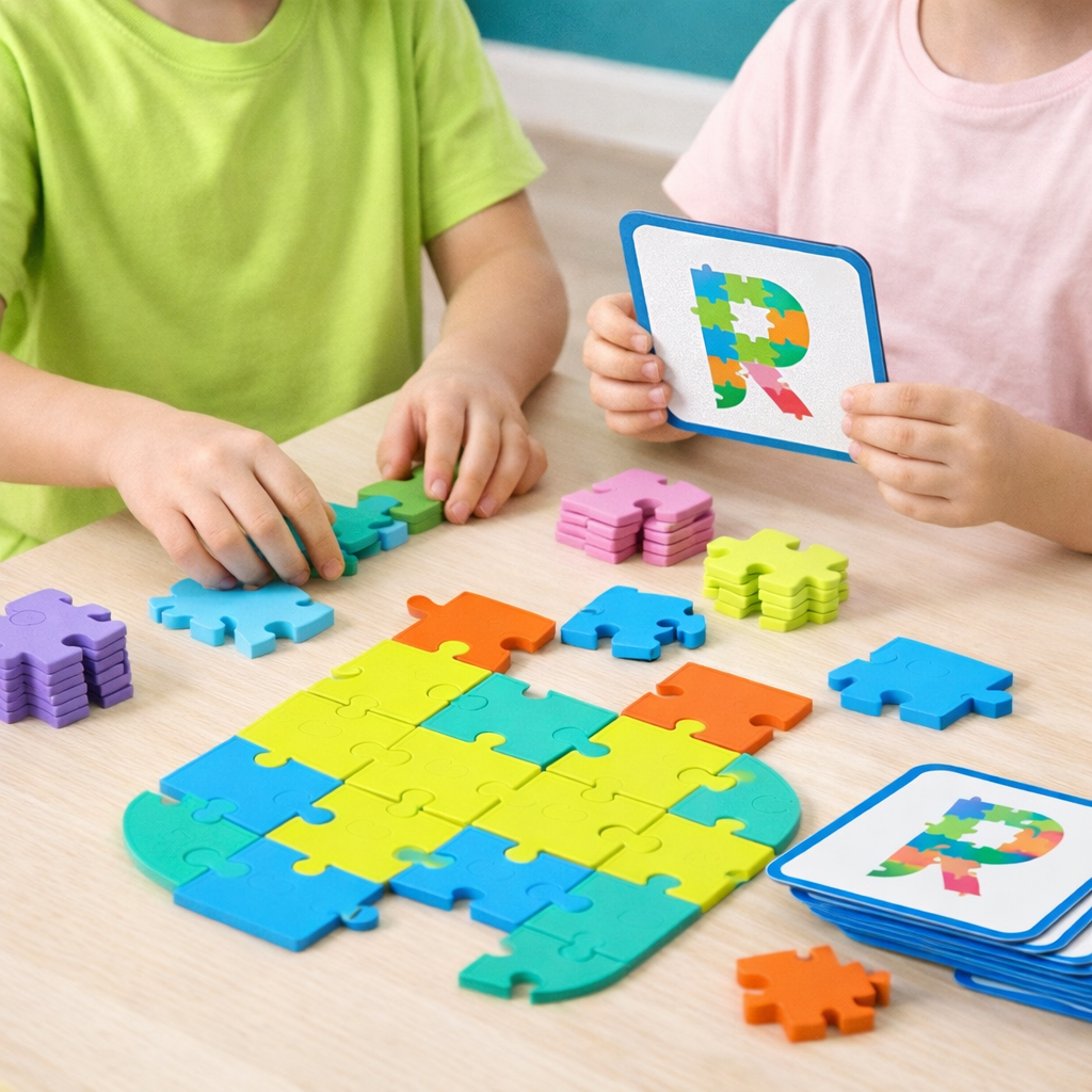 🧩 Drevené logické puzzle pre deti