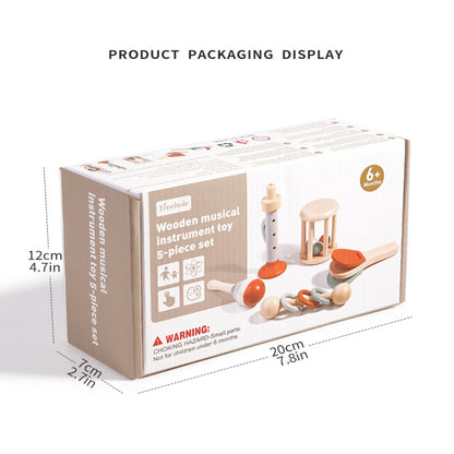 Montessori sada drevených hudobných nástrojov – 5 kusov