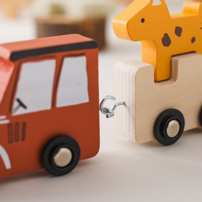 Montessori vláčková sada se zvířaty / Montessori Animal Train Set