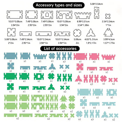 🌟 Dřevěná Skládačka Tvarů &amp; Bloků – Barevná Montessori Hračka 74dílná