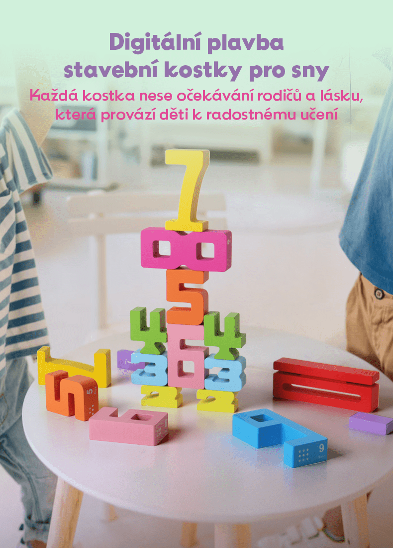 Dřevěné číselné bloky pro výuku matematiky a logiky - Hratko - Svět Hraček