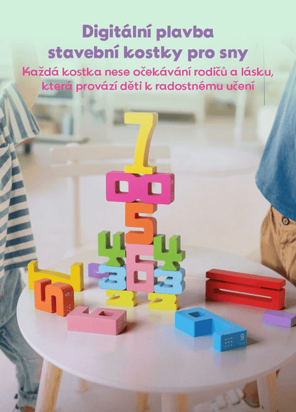 Dřevěné číselné bloky pro výuku matematiky a logiky - Hratko - Svět Hraček