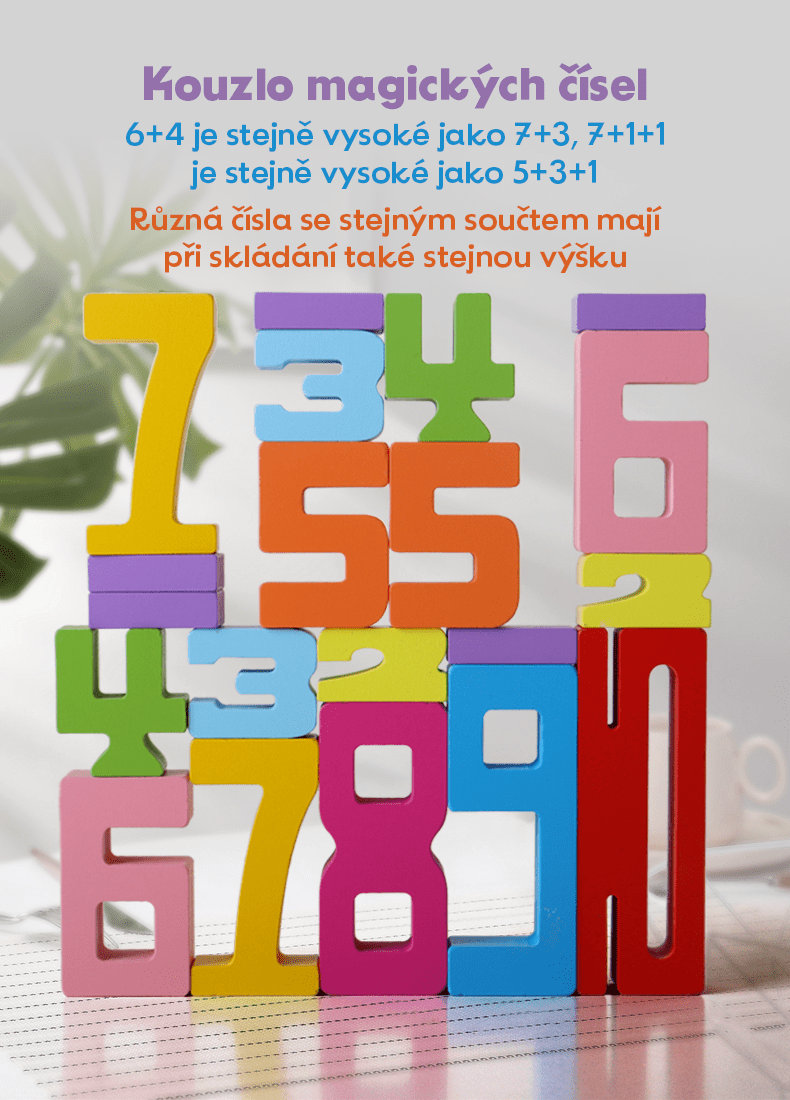 Dřevěné číselné bloky pro výuku matematiky a logiky - Hratko - Svět Hraček