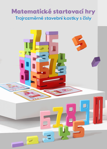 Dřevěné číselné bloky pro výuku matematiky a logiky - Hratko - Svět Hraček