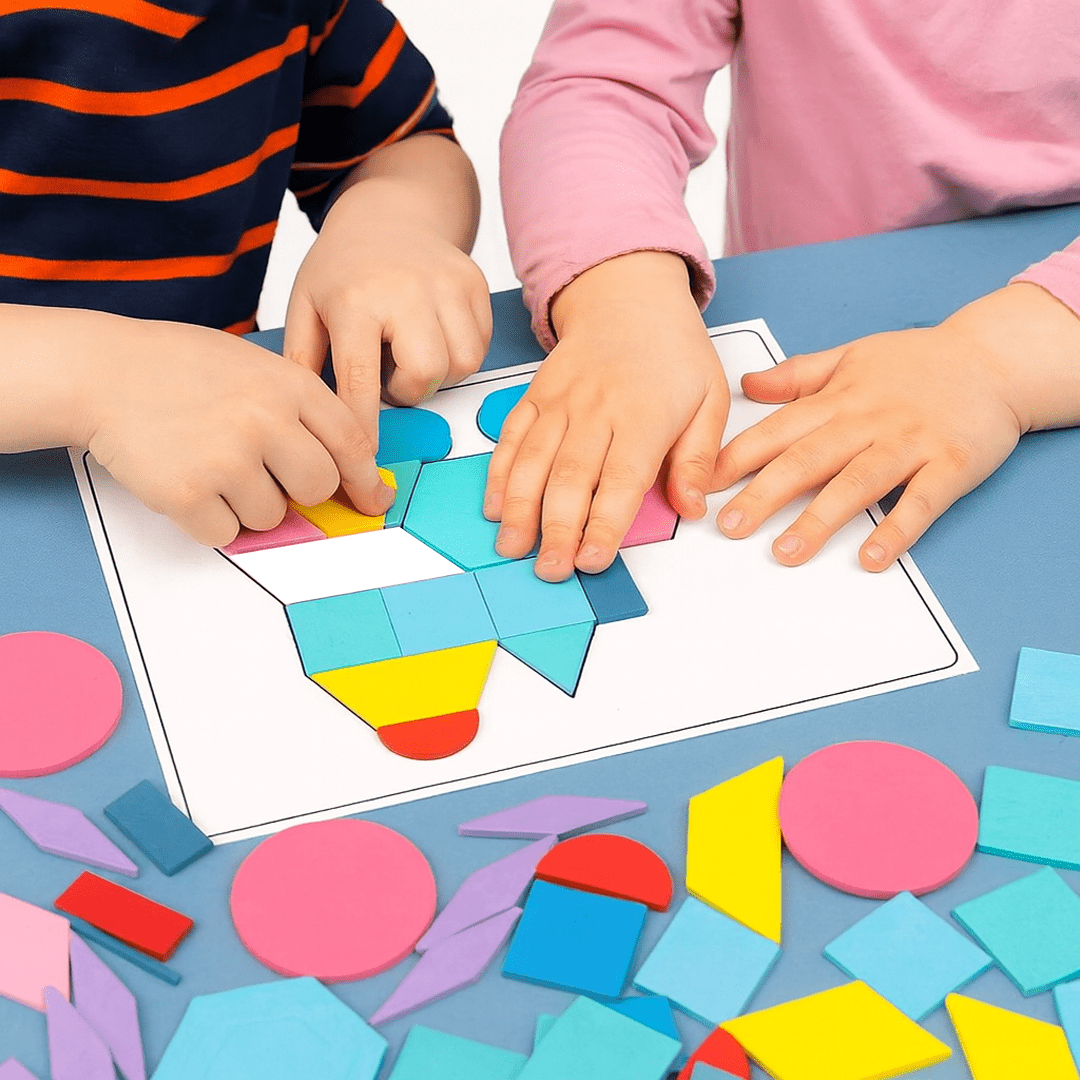 Dřevěný tangram pro rozvoj logiky a prostorového myšlení - Hratko - Svět Hraček