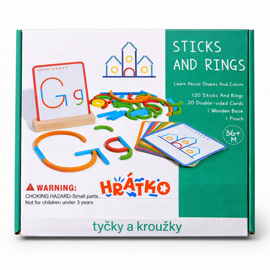 Sada pro rozvoj jemné motoriky – tyčky a kroužky 120 ks