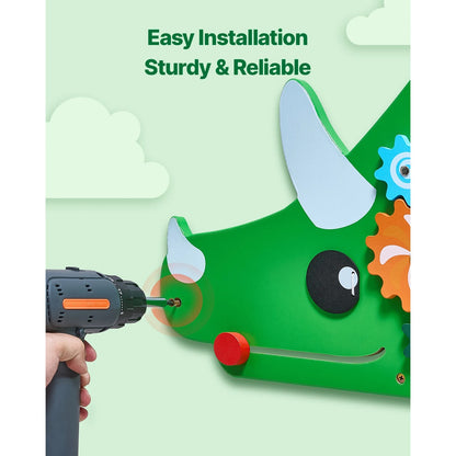 Dinosauří nástěnná deska – 11 aktivit – Montessori učicí panel