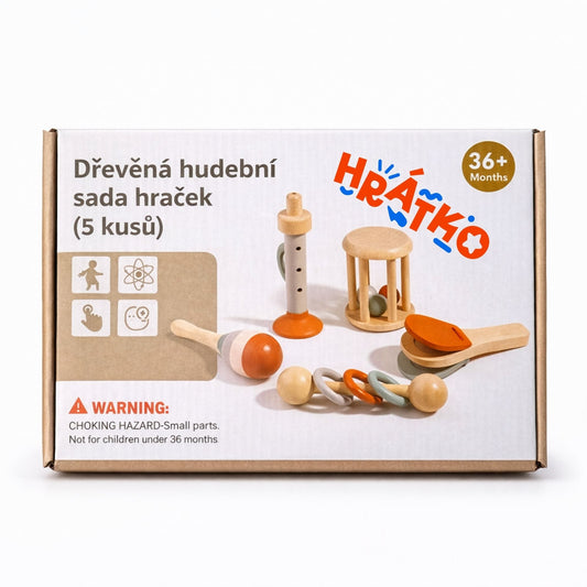 Montessori hudební sada pro smyslový rozvoj a rytmus - Hratko - Svět Hraček