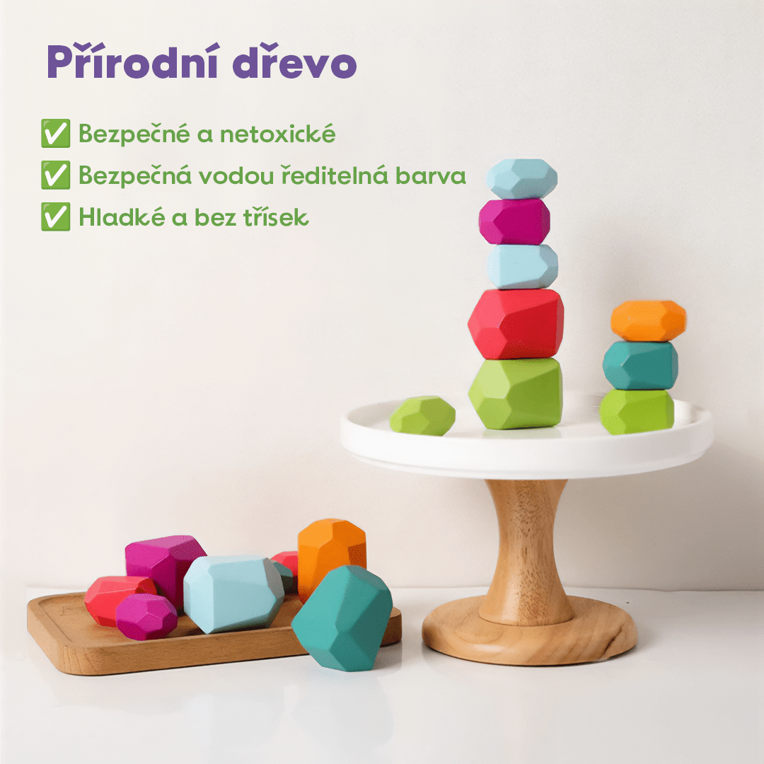 Montessori vyvažovací bloky pro rozvoj motoriky 36 ks - Hratko - Svět Hraček
